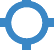 Real FAA sectional chart symbol for a towered airport — blue circle with tick marks